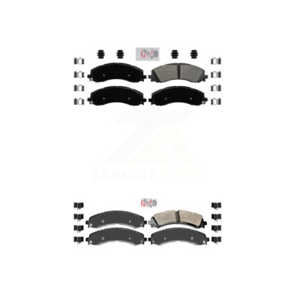 Front Rear Semi-Metallic Disc Brake Pads Kit For 2019-2022 Ram 3500 With Dual Wheels KNF-101076