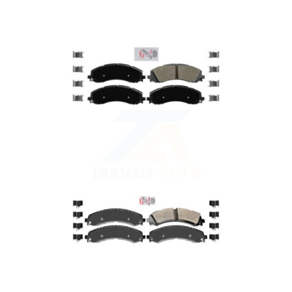 Front Rear Semi-Metallic Disc Brake Pads Kit For 2019-2022 Ram 3500 With Dual Wheels KNF-101080