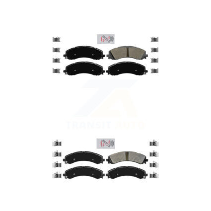Front Rear Semi-Metallic Disc Brake Pads Kit For 2019-2022 Ram 3500 With Dual Wheels KNF-101083