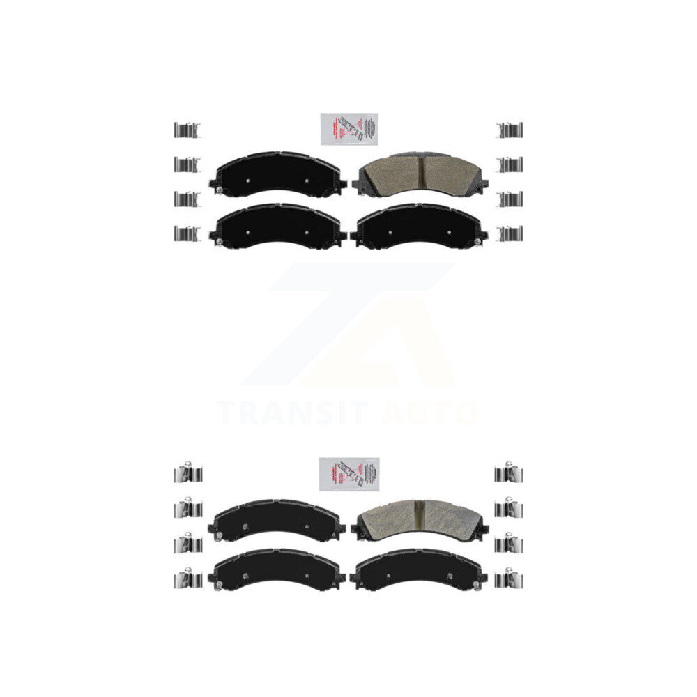Front Rear Semi-Metallic Disc Brake Pads Kit For 2019-2022 Ram 3500 With Dual Wheels KNF-101083