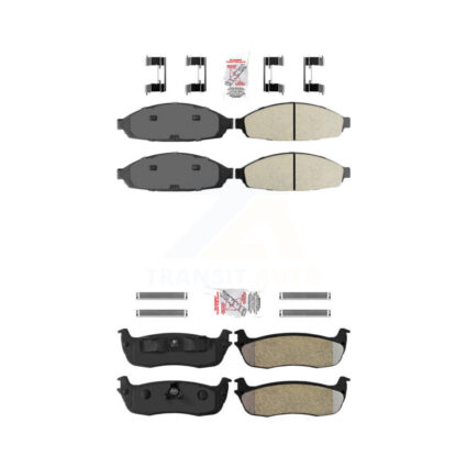 Front Rear Semi-Metallic Disc Brake Pads Kit For 2003-2010 Lincoln Town Car Limousine KNF-101134