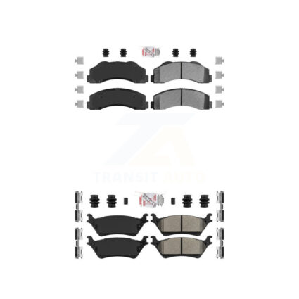Front Rear Semi-Metallic Disc Brake Pads Kit For Ford F-150 KNF-101171