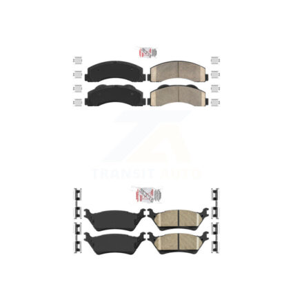 Front Rear Ceramic Disc Brake Pads Kit For Ford F-150 KNF-101175