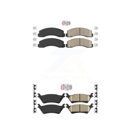 Front Rear Ceramic Disc Brake Pads Kit For 2018-2020 Ford F-150 With Manual Parking KNF-101181