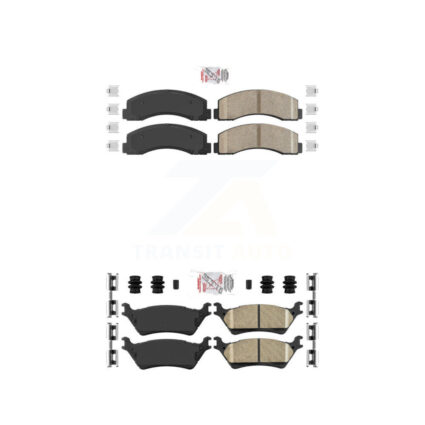 Front Rear Ceramic Disc Brake Pads Kit For 2018-2020 Ford F-150 With Manual Parking KNF-101182