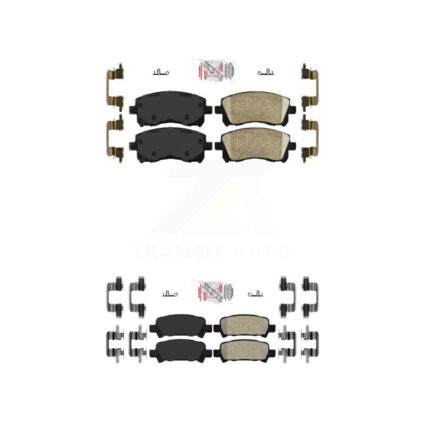 Front Ceramic Rear Semi-Metallic Disc Brake Pads Kit For Subaru Impreza Forester Outback KNF-101245