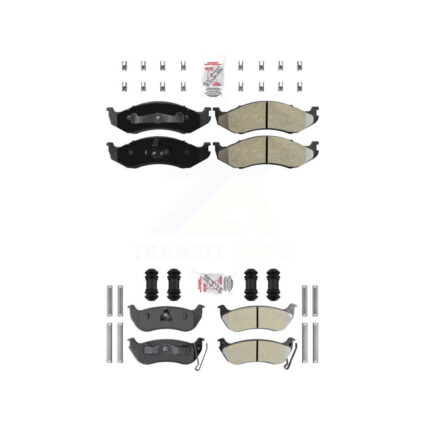 Front Rear Semi-Metallic Disc Brake Pads Kit For Jeep Wrangler TJ KNF-101247