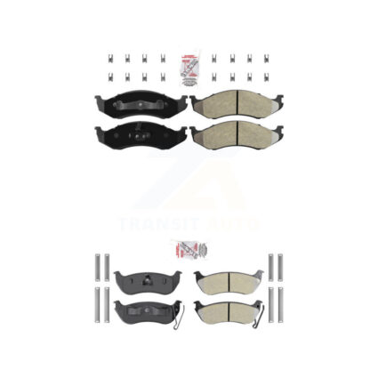 Front Rear Semi-Metallic Disc Brake Pads Kit For Jeep Wrangler TJ KNF-101248