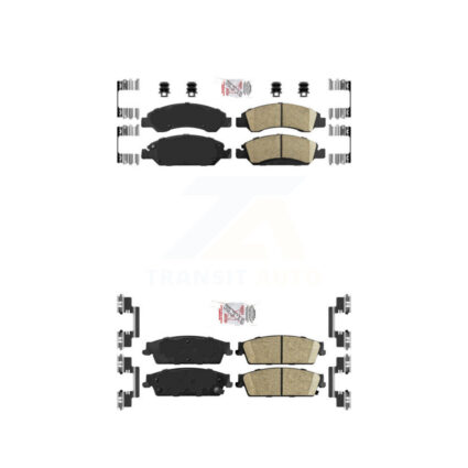 Front Rear Ceramic Disc Brake Pads Kit For Chevrolet GMC Sierra 1500 Silverado Avalanche KNF-101250