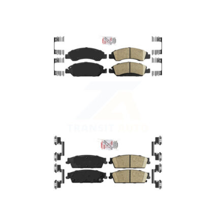 Front Rear Ceramic Disc Brake Pads Kit For Chevrolet GMC Sierra 1500 Silverado Avalanche KNF-101252