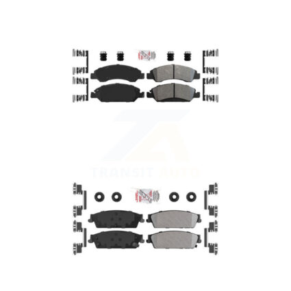 Front Rear Semi-Metallic Disc Brake Pads Kit For Chevrolet GMC Sierra 1500 Silverado XL KNF-101253