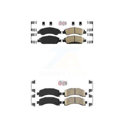 Front Rear Ceramic Disc Brake Pads Kit For 2009-2014 Chevrolet Express 1500 GMC Savana KNF-101256