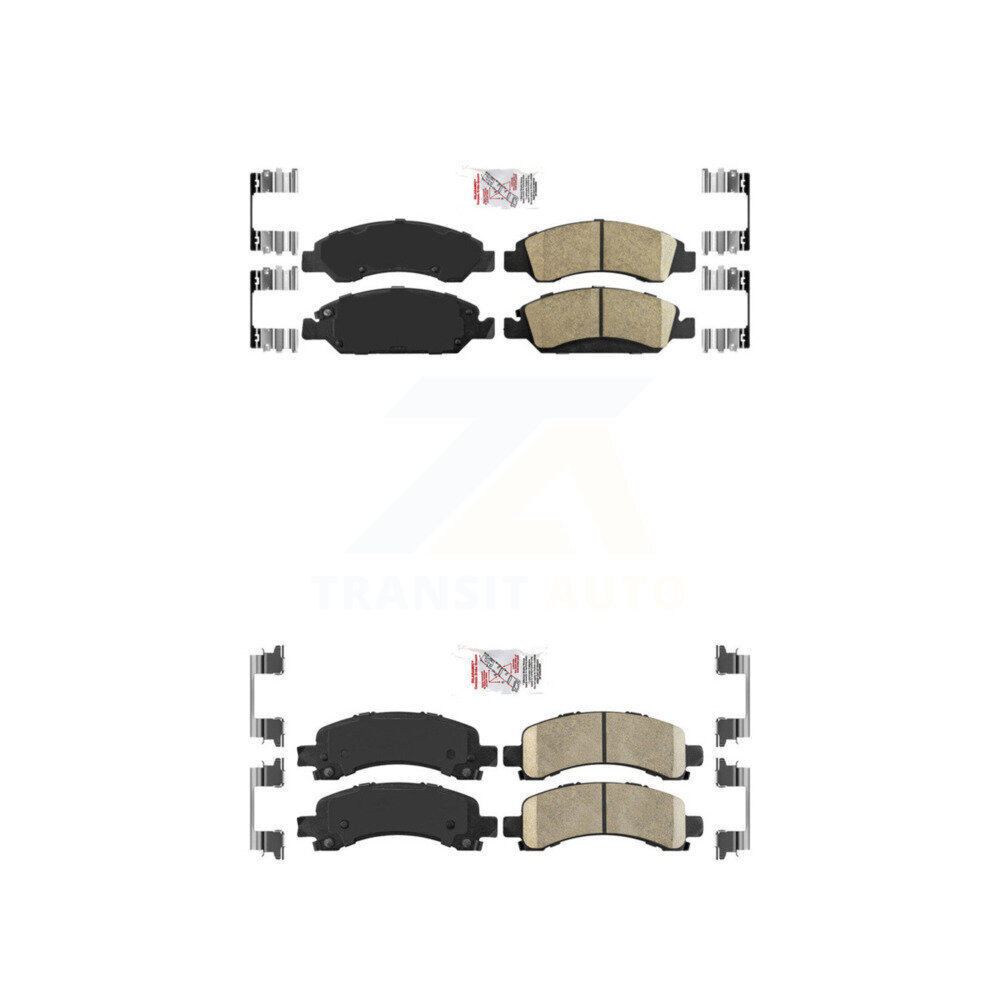 Front Rear Ceramic Disc Brake Pads Kit For 2009-2014 Chevrolet Express 1500 GMC Savana KNF-101258