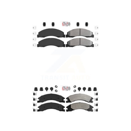 Front Rear Semi-Metallic Disc Brake Pads Kit For Ford E-350 Super Duty E-250 E-150 E-450 KNF-101306