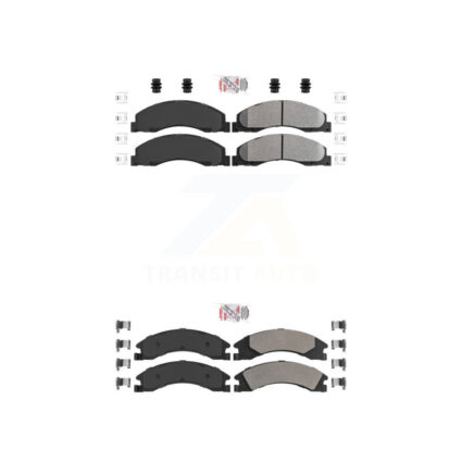 Front Rear Semi-Metallic Disc Brake Pads Kit For Ford E-350 Super Duty E-250 E-150 E-450 KNF-101307