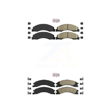 Front Rear Ceramic Disc Brake Pads Kit For Ford E-350 Super Duty E-250 E-150 E-450 KNF-101311