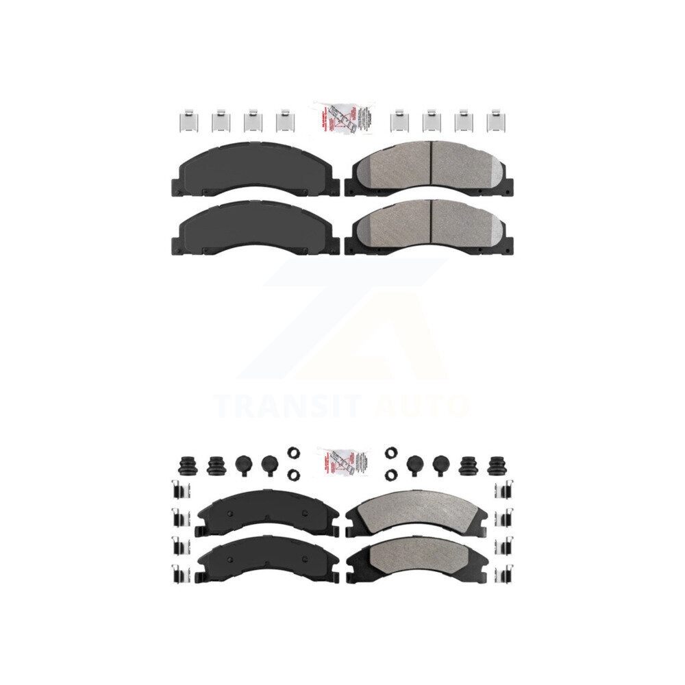 Front Rear Semi-Metallic Disc Brake Pads Kit For Ford E-350 Super Duty E-250 E-150 E-450 KNF-101312