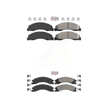 Front Rear Semi-Metallic Disc Brake Pads Kit For Ford E-350 Super Duty E-250 E-150 E-450 KNF-101313