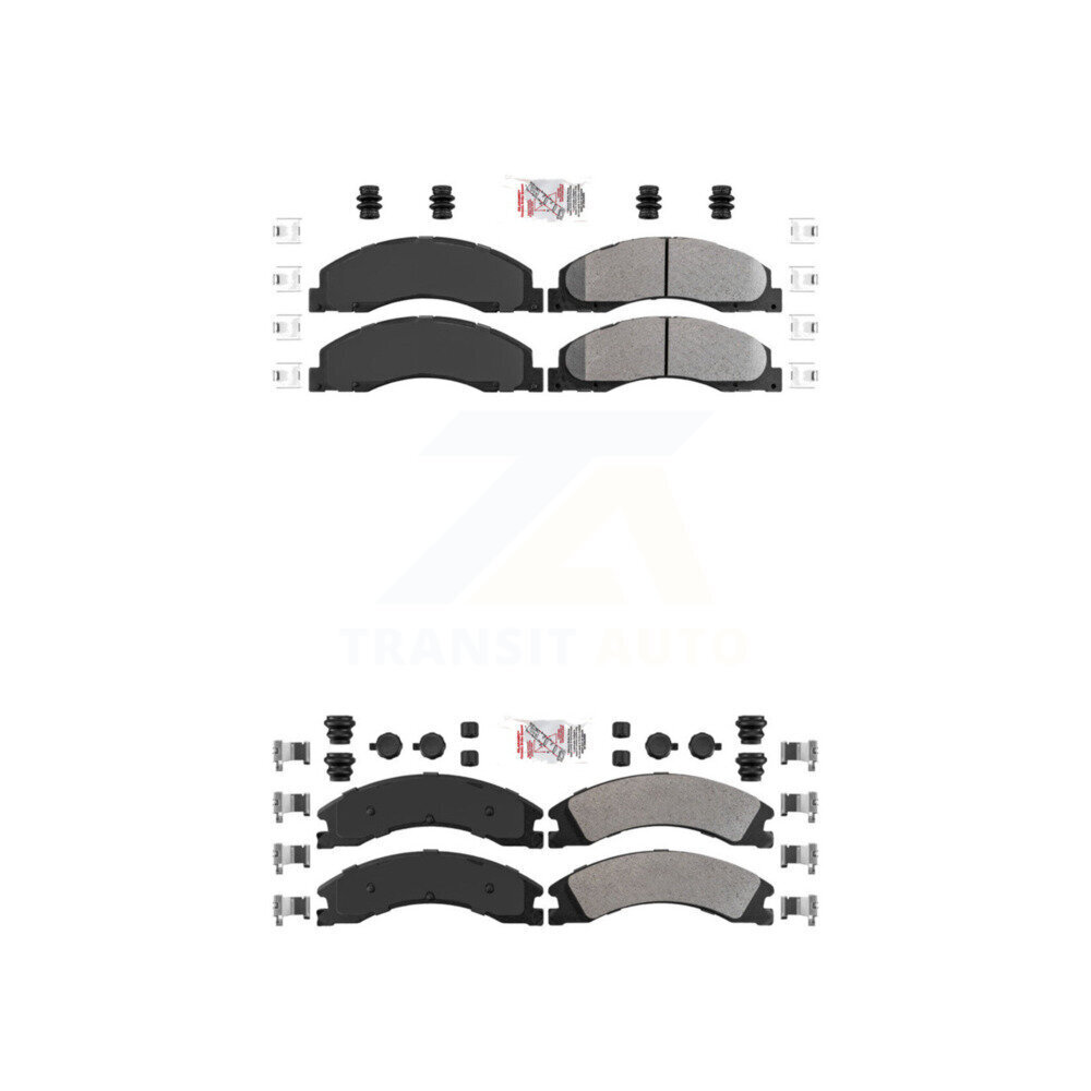 Front Rear Semi-Metallic Disc Brake Pads Kit For Ford E-450 Super Duty KNF-101316