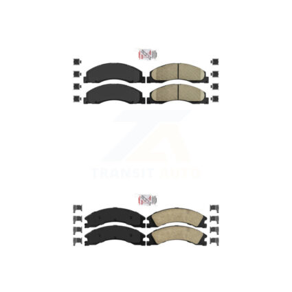 Front Rear Ceramic Disc Brake Pads Kit For Ford E-450 Super Duty KNF-101317