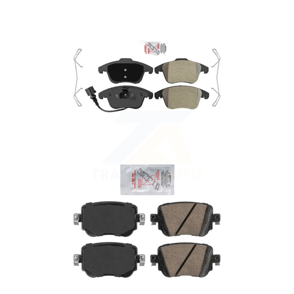 Front Semi-Metallic Rear Ceramic Disc Brake Pads Kit For Volkswagen Passat Audi Q3 KNF-101338