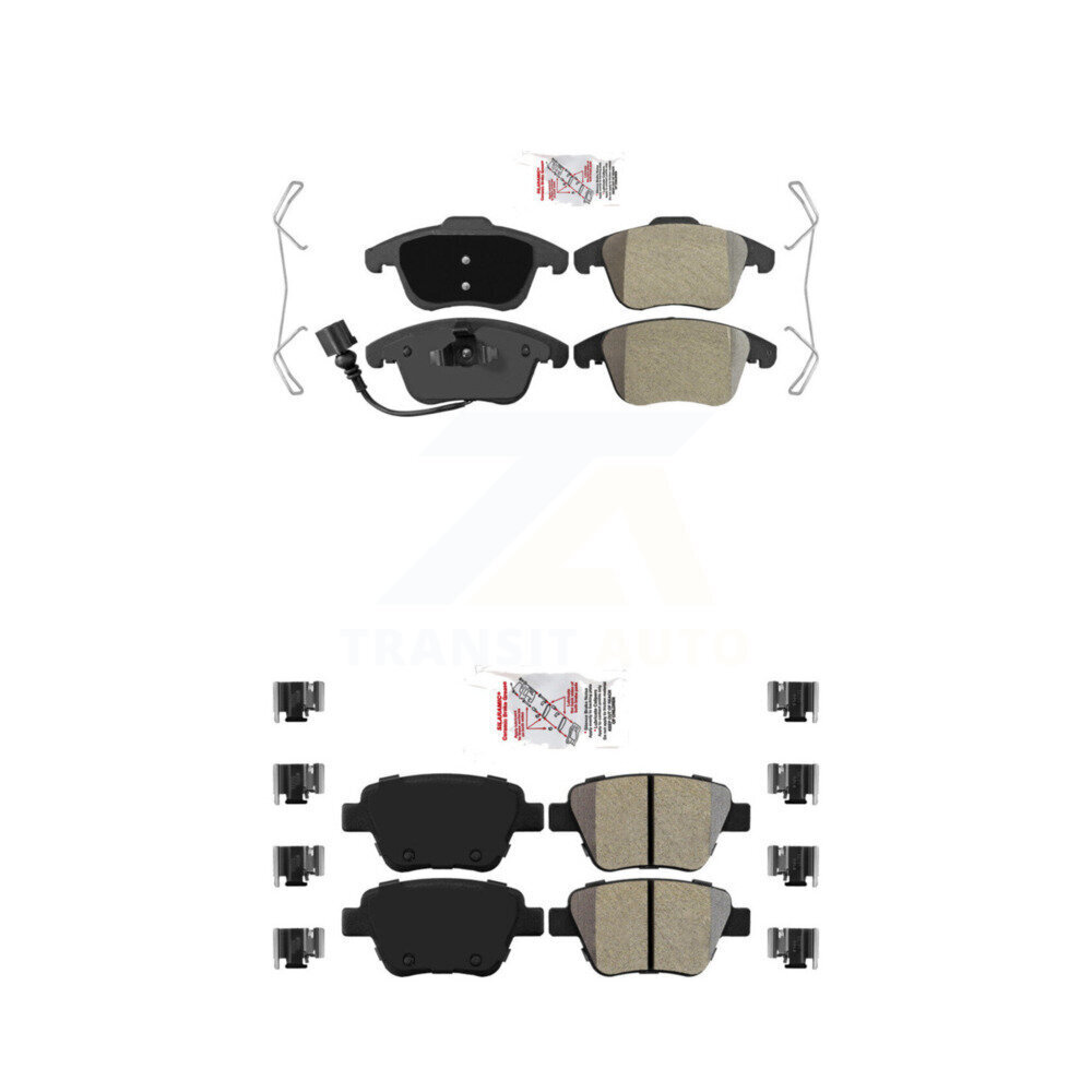 Front Rear Semi-Metallic Disc Brake Pads Kit For 2012-2014 Volkswagen Passat KNF-101339