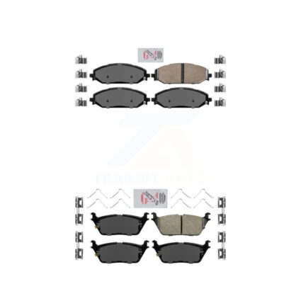 Front Rear Ceramic Disc Brake Pads Kit For Ram 1500 Jeep Wagoneer Grand L KNF-101342