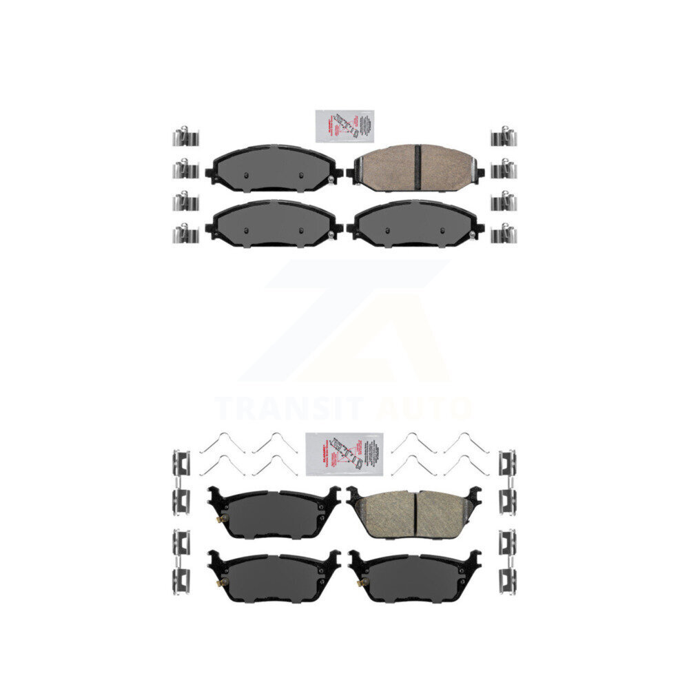 Front Rear Ceramic Disc Brake Pads Kit For Ram 1500 Jeep Wagoneer Grand L KNF-101342
