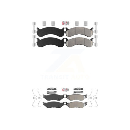 Front Rear Semi-Metallic Disc Brake Pads Kit For Ford F-53 Motorhome Chassis F-59 KNF-101346