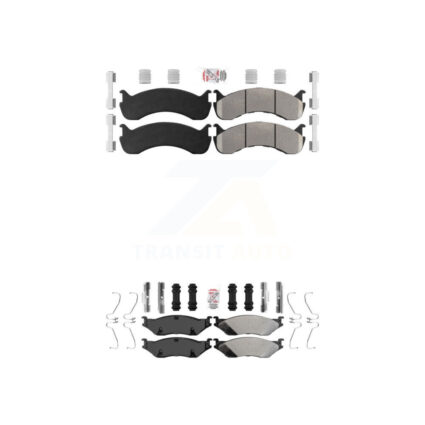 Front Rear Semi-Metallic Disc Brake Pads Kit For Ford F-53 Motorhome Chassis F-59 KNF-101347