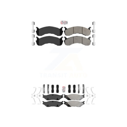 Front Rear Semi-Metallic Disc Brake Pads Kit For Ford F-53 Motorhome Chassis F-59 KNF-101349