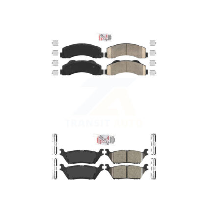 Front Rear Ceramic Disc Brake Pads Kit For 15-17 Ford F-150 With Electric Parking KNF-101372
