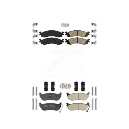 Front Ceramic Rear Semi-Metallic Disc Brake Pads Kit For Ford Explorer Sport Trac Mercury KNF-101378