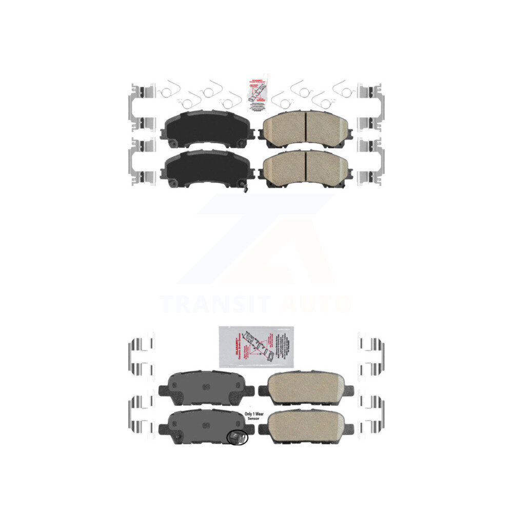 Front Rear Ceramic Disc Brake Pads Kit For Nissan Rogue INFINITI QX50 KNF-101392