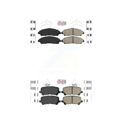 Front Rear Ceramic Disc Brake Pads Kit For Honda Pilot Ridgeline Acura MDX KNF-101407