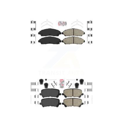 Front Rear Ceramic Disc Brake Pads Kit For Honda Pilot Ridgeline Acura MDX KNF-101408