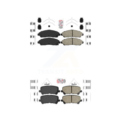 Front Rear Ceramic Disc Brake Pads Kit For Honda Pilot Ridgeline Acura MDX KNF-101409