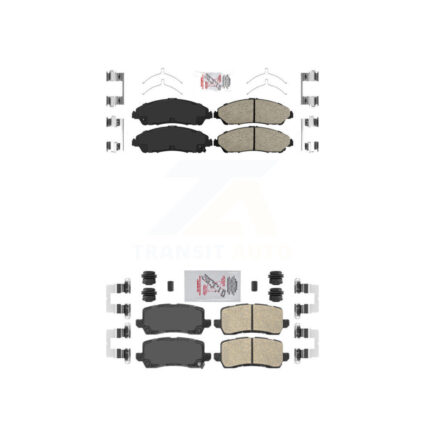 Front Rear Ceramic Disc Brake Pads Kit For 2017-2020 Acura MDX KNF-101411