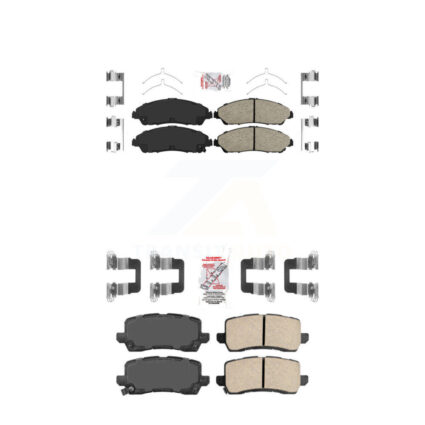 Front Rear Ceramic Disc Brake Pads Kit For 2017-2020 Acura MDX KNF-101412
