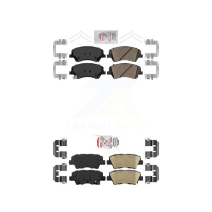 Front Rear Ceramic Disc Brake Pads Kit For Kia Rio Hyundai Accent KNF-101457