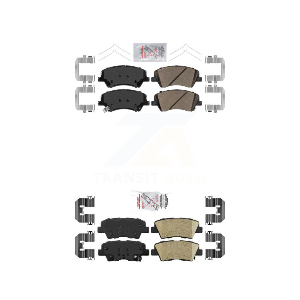 Front Rear Ceramic Disc Brake Pads Kit For Kia Rio Hyundai Accent KNF-101457