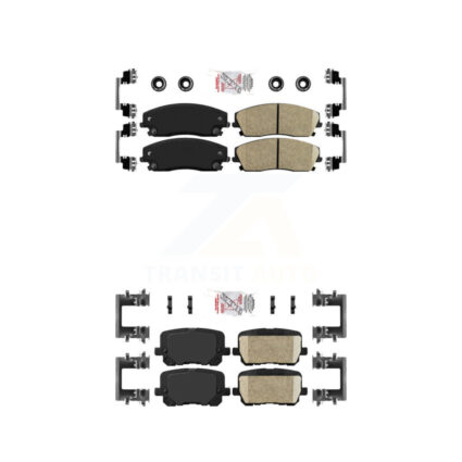 Front Rear Ceramic Disc Brake Pads Kit For 2014-2018 Dodge Charger Pursuit with RWD 3.6L KNF-101480