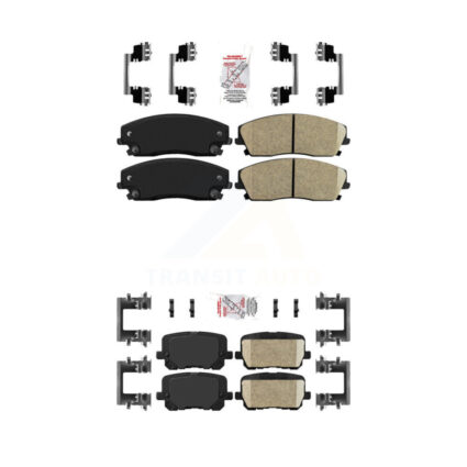 Front Rear Ceramic Disc Brake Pads Kit For 2014-2018 Dodge Charger Pursuit with RWD 3.6L KNF-101481