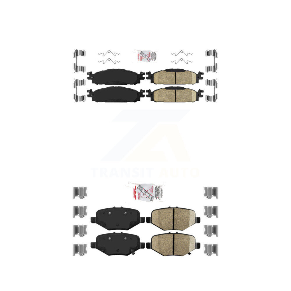 Front Rear Ceramic Disc Brake Pads Kit For 2015 Ford Explorer Without Heavy Duty Brakes KNF-101491