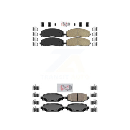 Front Rear Ceramic Disc Brake Pads Kit For Jeep Wrangler KNF-101502