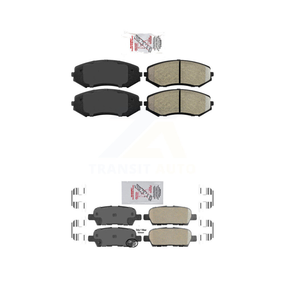 Front Semi-Metallic Rear Ceramic Disc Brake Pads Kit For 2007-2013 Suzuki Grand Vitara KNF-101508