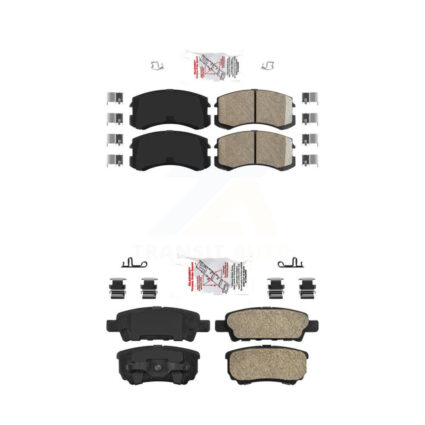 Front Rear Ceramic Disc Brake Pads Kit For 2007 Mitsubishi Lancer KNF-101552