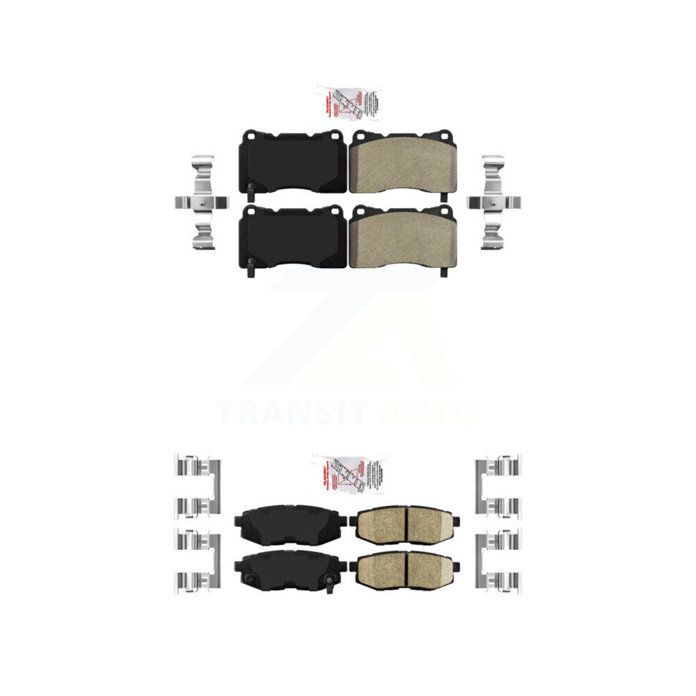 Front Semi-Metallic Rear Ceramic Disc Brake Pads Kit For 17 Subaru BRZ With Brembo Brakes KNF-101553