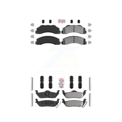 Front Rear Semi-Metallic Disc Brake Pads Kit For 2010-2011 Ford F-150 KNF-101561