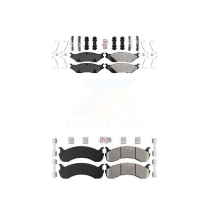 Front Rear Semi-Metallic Disc Brake Pads Kit For Ford F-53 Motorhome Chassis KNF-101568